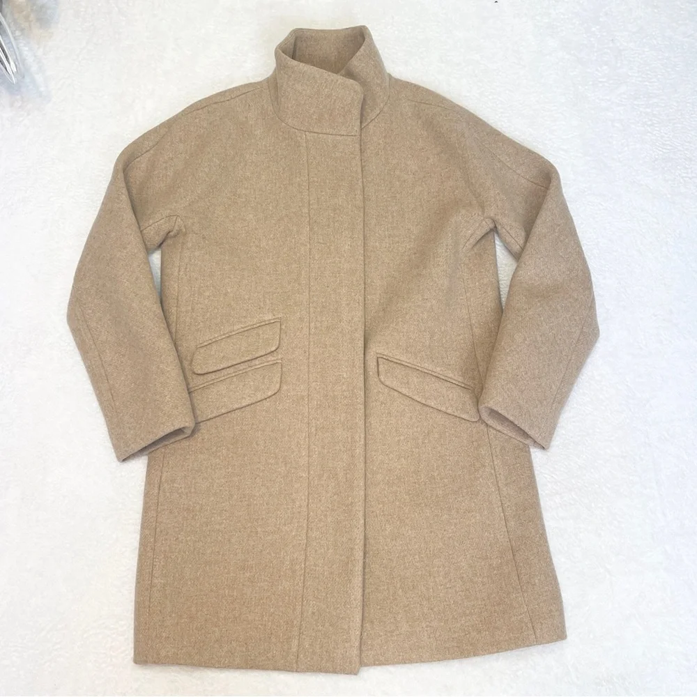 J. Crew Cocoon Coat‎ in Italian Stadium Cloth Wool Blend Nello Gori Pale Blush 8 - Picture 11 of 13